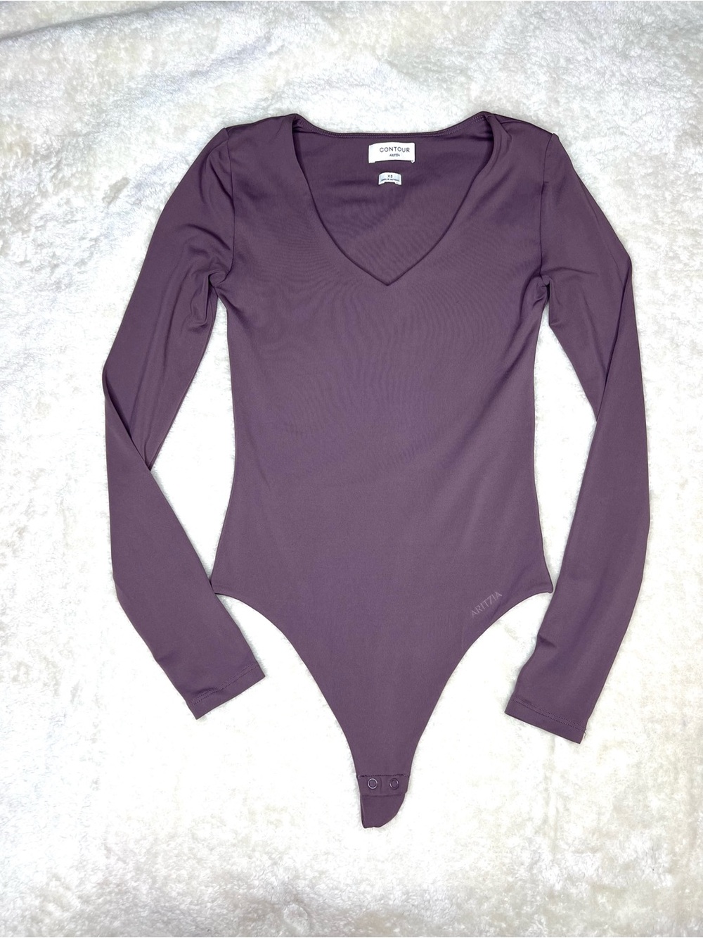 Aritzia Contour V-Neck Long Sleeve Bodysuit Size XS